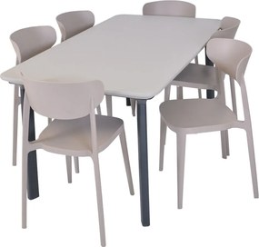 Svetlohnedá plastová záhradná stolička Mare – Rojaplast