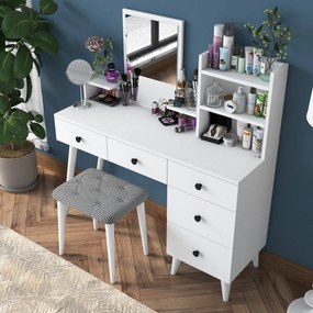 Kozmetický stolík Bela White so stoličkou