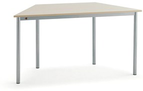 Stôl BORÅS TRAPETS, 1400x700x720 mm, laminát - breza, strieborná