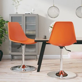 Otočné jedálenské stoličky 2 ks oranžové PP