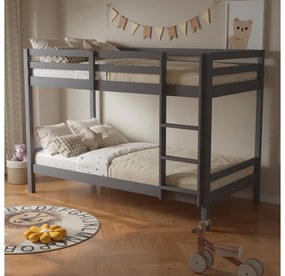 Detská poschodová posteľ 90 cm Invocato (sivá) (s roštom). Vlastná spoľahlivá doprava až k Vám domov. 1116362