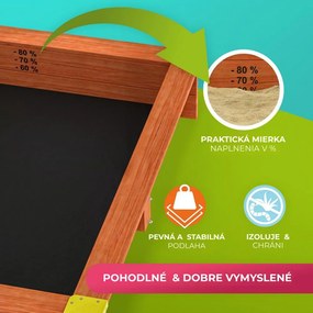 Pieskovisko s verandou SUNNY, 130x130x143cm, hnedá/zelená Jurhan
