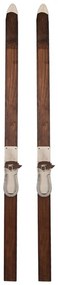 Hnedá antik drevená dekorácia lyže Ski Vintage - 8*7*140 cm