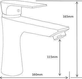 Mexen Axel, umývadlová batéria, čierna matná, 73800-70