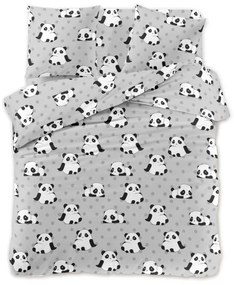 Obliečky z mikrovlákna PANDA sivé Rozmer obliečky: 70 x 90 cm | 140 x 200 cm