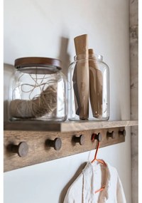 Hnedý nástenný vešiak z dubového dreva s poličkou 90 cm Showcase – Mette Ditmer Denmark