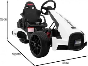 Ramiz Detská motokára na batérie Bolid XR-1 biela + nastaviteľné riadidlá + tvarované sedadlo
