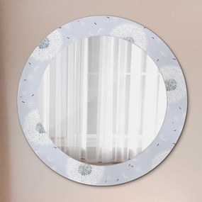 Okrúhle ozdobné zrkadlo na stenu Kvety púpavy fi 60 cm