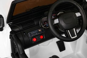 Ramiz Detský terénny biely džíp na batérie + diaľkové ovládanie + svetlá zvuky