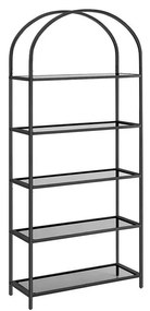 Úložný regál so sklenenými policami VASAGLE LGT050G01