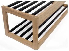 Čierna/prírodná kovová polica na topánky – Woodman