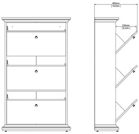 Biela výklopná skrinka na topánky Paris – Tvilum