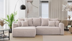 Rohová sedačka Baria (L) (mliečna). Akcia -20%. Vlastná spoľahlivá doprava až k Vám domov. 1133099