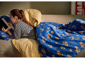 Žlto-biele krepové obliečky na jednolôžko 140x200 cm Bæk&amp;Bølge – JUNA