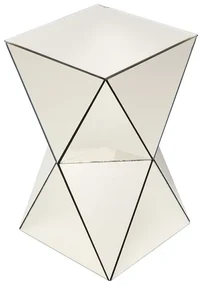 Luxury zrkadlový príručný stolík béžový 32x32 cm