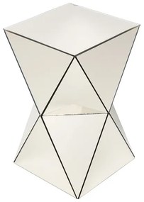 Luxury zrkadlový príručný stolík béžový 32x32 cm