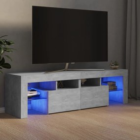 TV skrinka s LED svetlami betónová sivá 140 x 36,5 x 40 cm