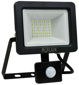 LED reflektor 20W 1600lm 3000K čierny so senzorom pohybu a súmraku GOLDLUX (Polux)