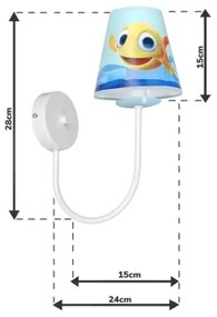 Detské nástenné svietidlo FISH 1xE14/40W/230V