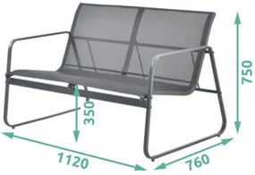 Záhradný kovový nábytok NUGRI (pohovka + 2 kreslá + stôl) - béžový