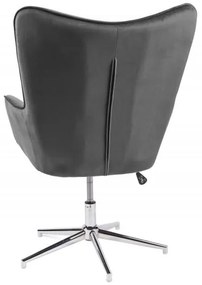 Invicta Interior -  Elegantné otočné kreslo MR. LOUNGER výškovo nastaviteľná šedý zamat