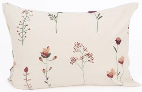 Flanelová obliečka na vankúš 70 x 90 cm - Vlčie maky béžové