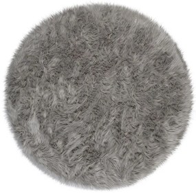 Flair Rugs koberce Kusový koberec Faux Fur Sheepskin Grey kruh - 120x120 (priemer) kruh cm
