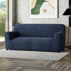 Bielastické poťahy MOSAICO modré trojkreslo (š. 170 - 220 cm)