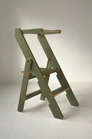 Učiaca montessori detská veža skladacia olivová