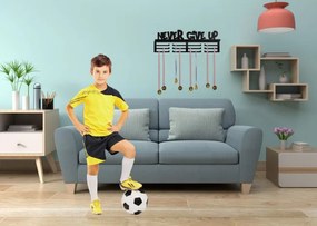 Nástenný vešiak na medaily NEVER GIVE UP čierny