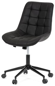 Autronic - Židle kancelářská, černá látka v dekoru broušené kůže, černý kovový kříž - KA-V3120 BK3 AKCE