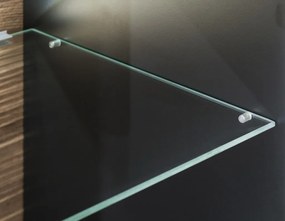 Vysoká vitrína Boston, čierna/dub ribbeck, s osvetlením, pravá