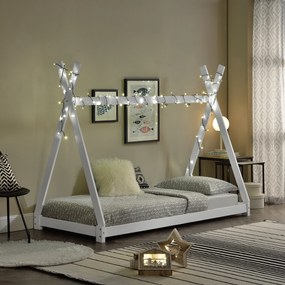 [en.casa] Detská posteľ "Teepee" AAKB-8676 - biela - 90 x 200 cm