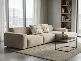 Mikroflanelová obliečka na vankúš GENTLE LEAVES 40x50 cm, krémová