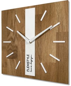 Dekorstudio Elegantné drevené hodiny DUB klasik SQ 30cm - biele