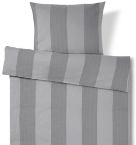 Posteľná bielizeň z luxusného flanelu, so sivými prúžkami, štandardná veľkosť