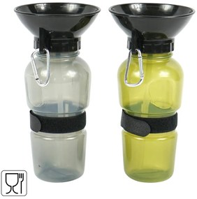 Cestovná fľaša s miskou pre psov 500 ml DOGS - viac farieb Farba: Sivá