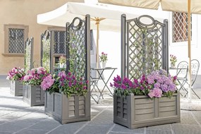 BAMA Kvetináč s dekoračnou mriežkou SEPARE, antracit