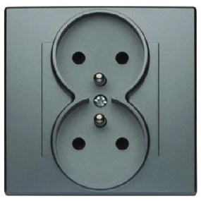 GP-2LZ Dvojitá zásuvka s uzemnením inox