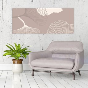 Obraz - Béžové listy N⁰1 (120x50 cm)