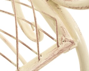 Rustikálna kovová lavička Tar - Krémová antik