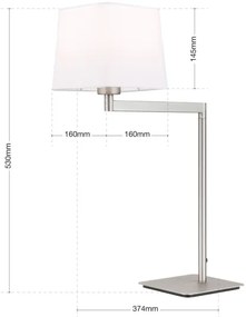 Orion LA 4-1209/1 - Stolná lampa CARLTON 1xE27/40W/230V biela/matný chróm
