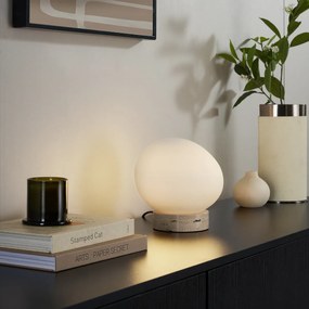 Japandi stolná lampa béžová s opálovým sklom - Sally