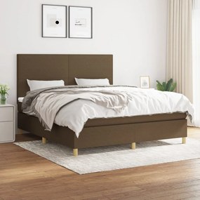Boxspring posteľ s matracom tmavohnedá 160x200 cm látka 3142188