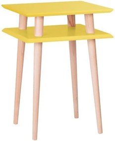 Žltý odkladací stolík Ragaba Square, 43 × 43 cm