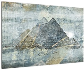Obraz - Pyramídy v modrom filtri (90x60 cm)