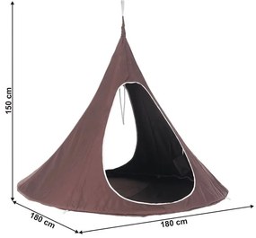 Kondela Závesné hojdacie kreslo, sivohnedá TAUPE, KLORIN NEW TYP 2 BIG SIZE CACOON HAMMOCK