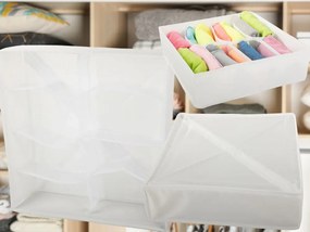 VERK GROUP Organizér na oblečenie a spodnú bielizeň, 8 priehradiek, biely, 32 x 32 x 10 cm