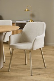 VERA Béžové (tkanina Apia 453)/béžový rám – MODERNÁ ČALÚNENÁ KRESLOVÁ STOLIČKA DO OBÝVAČKY/JEDÁLNE LOFT