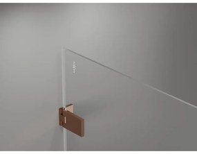 Mexen Lunar-F L, skladací sprchový kút ľavý 90 x 70 cm, 8mm číre sklo, profil ružové zlato, 836L-090-070-60-00-L